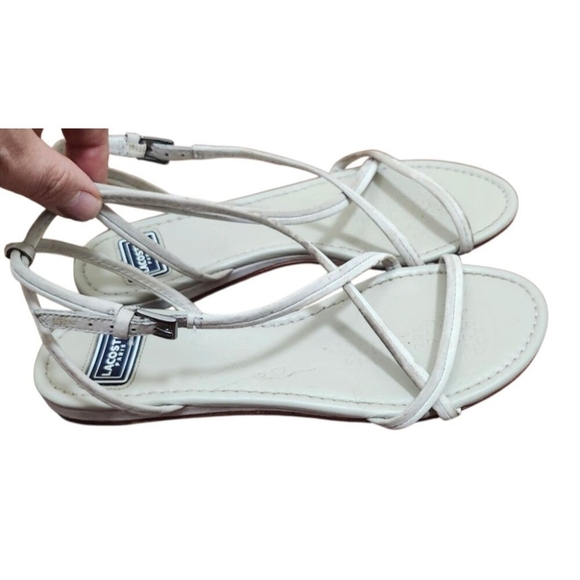 Lacoste Paris Leather Sandals Straps Grey Womens  Size 6 - Picture 3 of 10